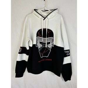 Disney Kylo Ren Sweatshirt Men Lg White/Black Supreme Leader Star Wars Hooded